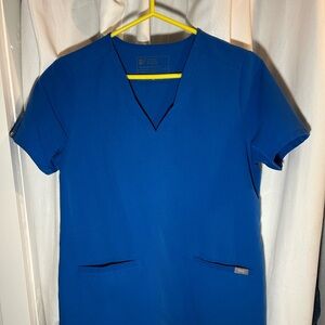 Figs Blue Scrub Top